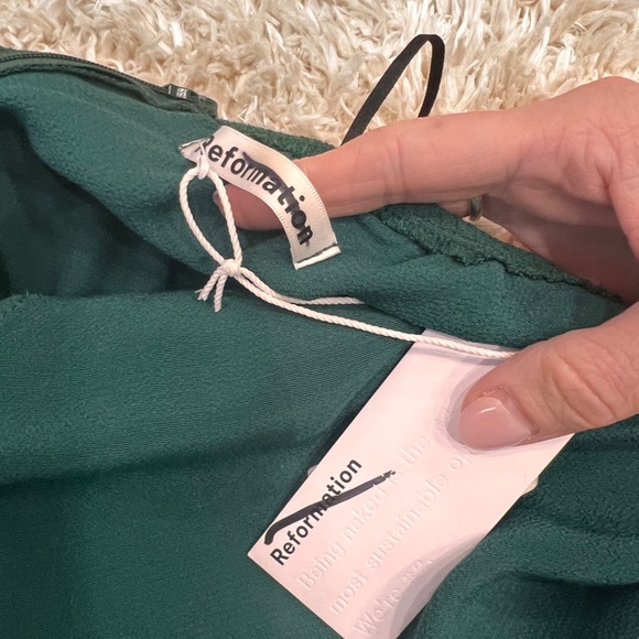 NWT The Reformation Felippa emerald green halter dress - Picture 12 of 12